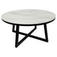 COUCHTISCH in Metall, Glas 80/80/40 cm  - Schwarz/Weiß, Design, Glas/Metall (80/80/40cm) - Xora