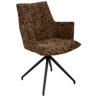 ARMLEHNSTUHL  in Eisen Jacquard  - Schwarz/Braun, Design, Textil/Metall (59/89,5/63cm) - Novel