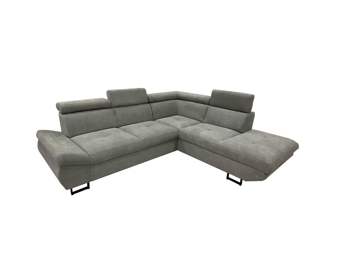 SJEDEĆA GARNITURA tekstil  siva   - siva/crna, Moderno, tekstil/metal (274/241cm) - Hom`in