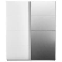 SCHWEBETÜRENSCHRANK Weiß 2 Tür(en)  - Alufarben/Weiß, KONVENTIONELL, Glas/Holzwerkstoff (181/223/68cm) - Xora