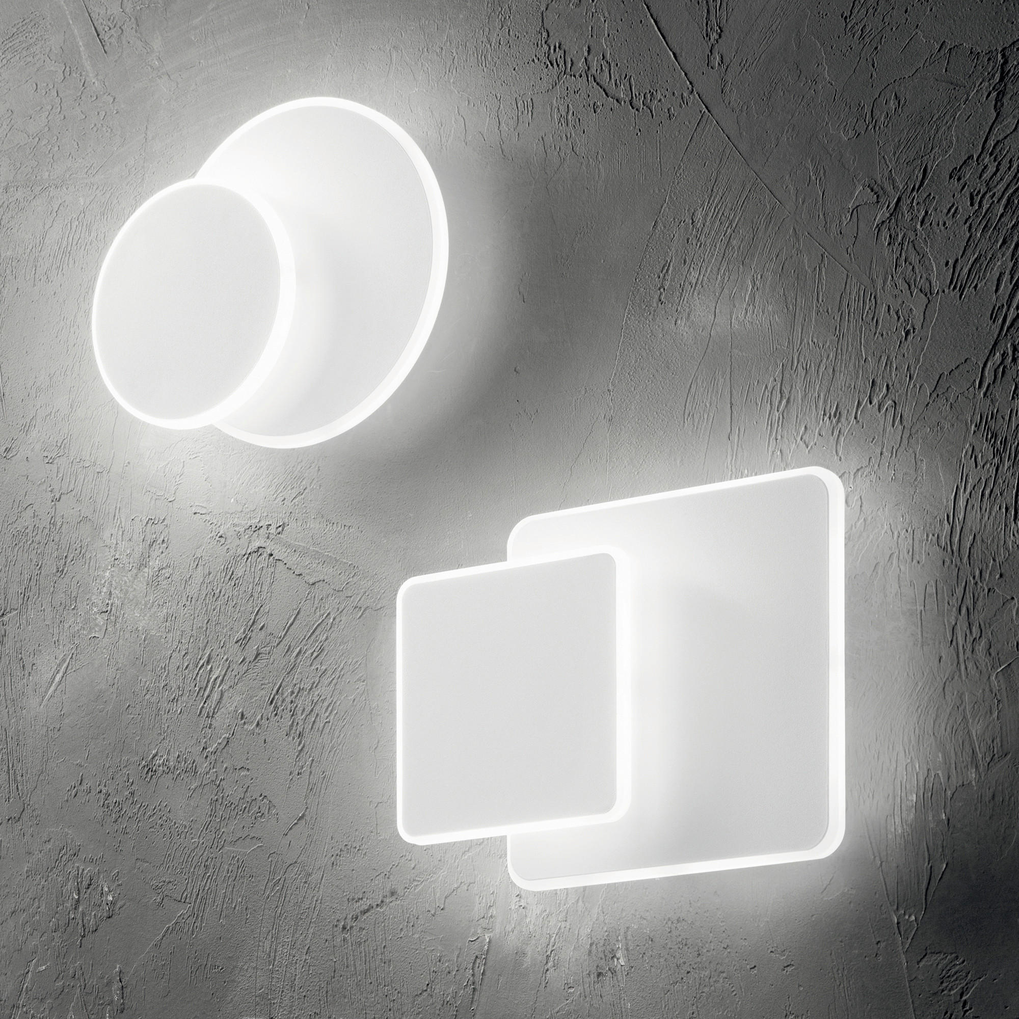 LED-WANDLEUCHTE Pouche 25/25/5 cm   - Weiß, Design, Metall (25/25/5cm) - Ideal Lux