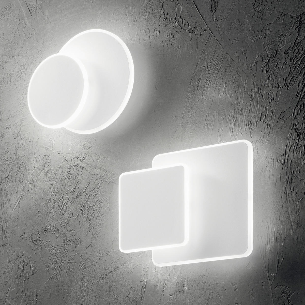 LED-WANDLEUCHTE Pouche 25/25/5 cm   - Weiß, Design, Metall (25/25/5cm) - Ideal Lux