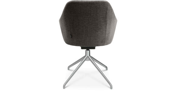 ARMLEHNSTUHL in Aluminium Velours - Taupe/Alufarben, Design, Textil/Metall (58/81,5-84,5/60cm) - Johann Jakob