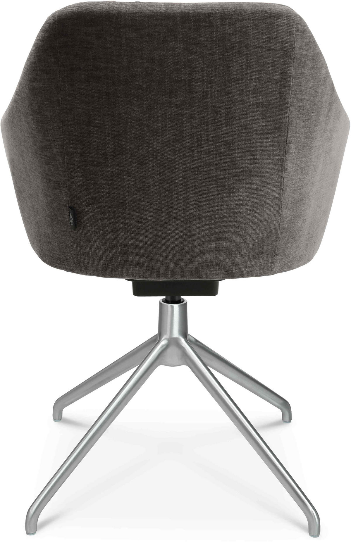 ARMLEHNSTUHL  in Aluminium Velours  - Taupe/Alufarben, Design, Textil/Metall (58/81,5-84,5/60cm) - Johann Jakob