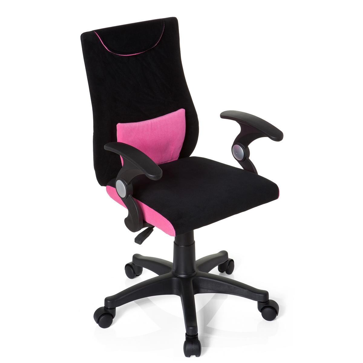 MLADINSKI VRTLJIVI STOL umetna masa črna, pink  - roza/pink, Basics, umetna masa (50/87-97/40cm) - MID.YOU