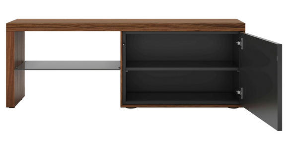GARDEROBENBANK 122,6/43/41,6 cm - Anthrazit/Nussbaumfarben, Design, Glas/Holz (122,6/43/41,6cm) - Moderano
