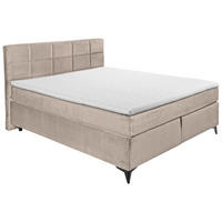 BOXSPRINGBETT 180/200 cm  in Creme  - Creme/Schwarz, Design, Holzwerkstoff/Kunststoff (180/200cm) - Xora