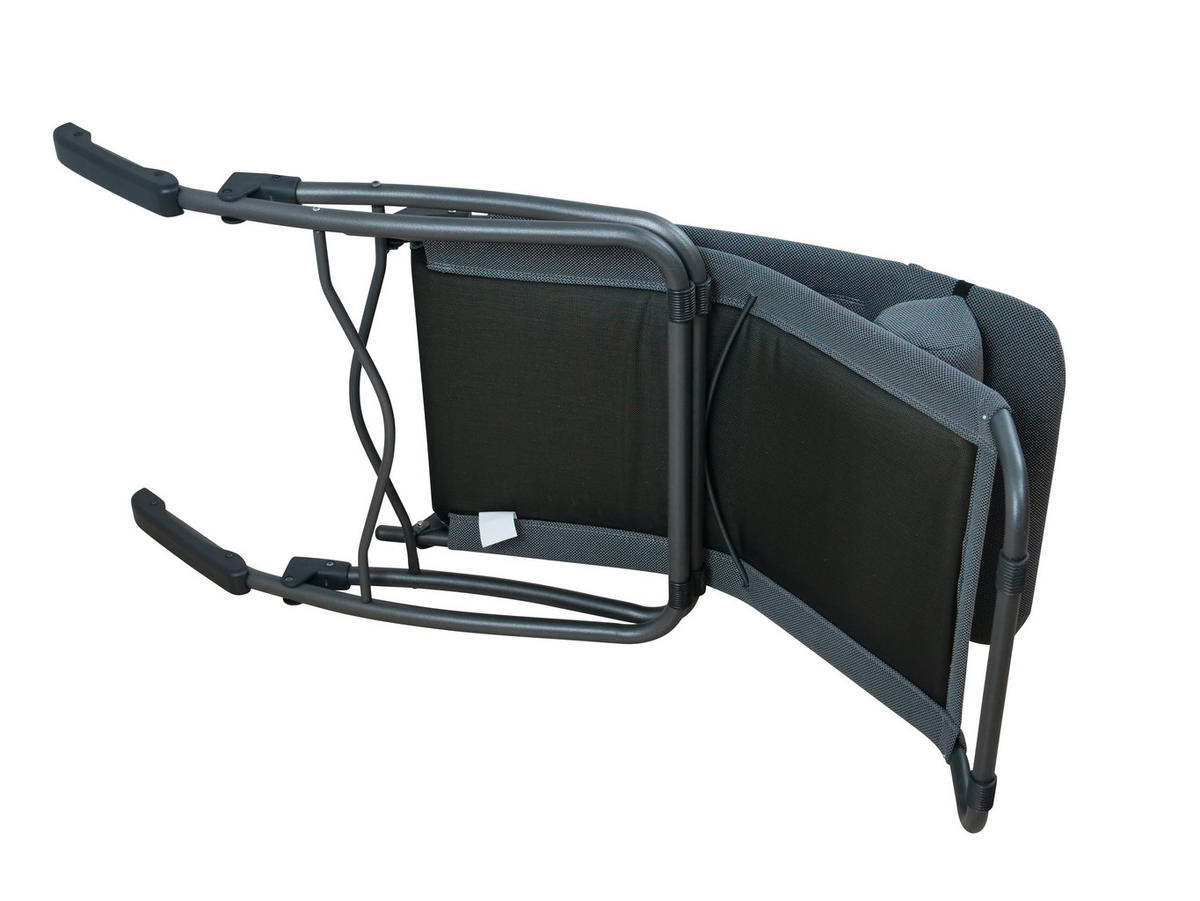 BÄDERLIEGE 69/118/185 cm  - Grau, KONVENTIONELL, Textil/Metall (69/118/185cm)