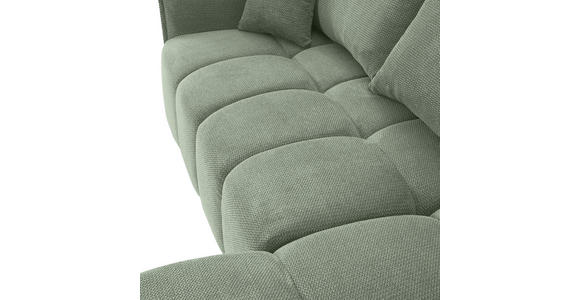 ECKSOFA Salbeigrün Plüsch Zierkissen, Rückenkissen, Bettkasten, Schlaffunktion, Rücken echt, Liegefläche im Originalstoff  - Salbeigrün/Schwarz, KONVENTIONELL, Kunststoff/Textil (253/192cm) - Carryhome