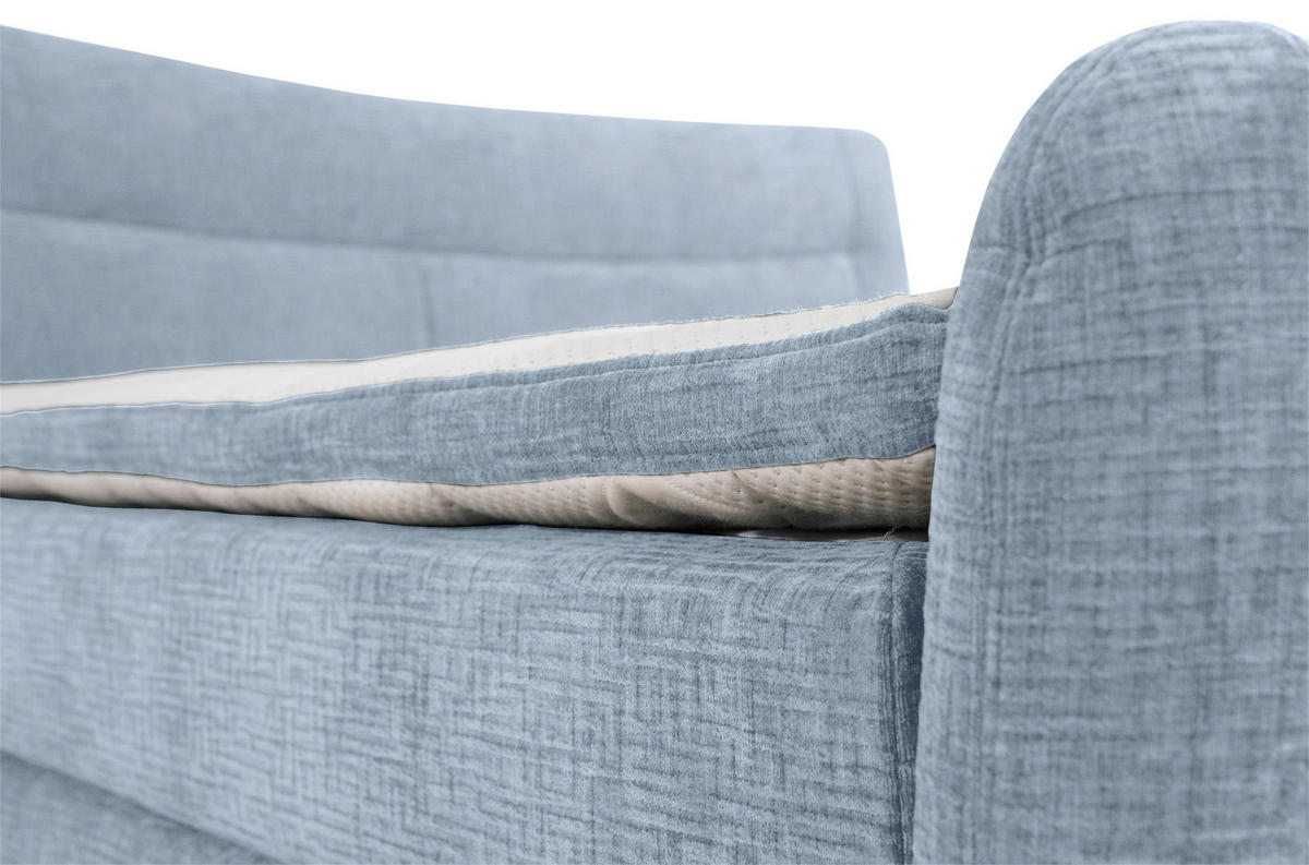 BOXSPRINGBETT 180/200 cm  in Hellblau  - Chromfarben/Hellblau, Konventionell, Textil/Metall (180/200cm) - Esposa