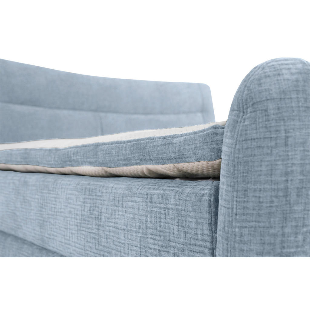 Thumbnail - Esposa Boxspringbett, Hellblau, Textil, H3, Höhe ca. 18 cm, 160x200 cm, gepolstertes Kopfteil, Stoffauswahl, in verschie...