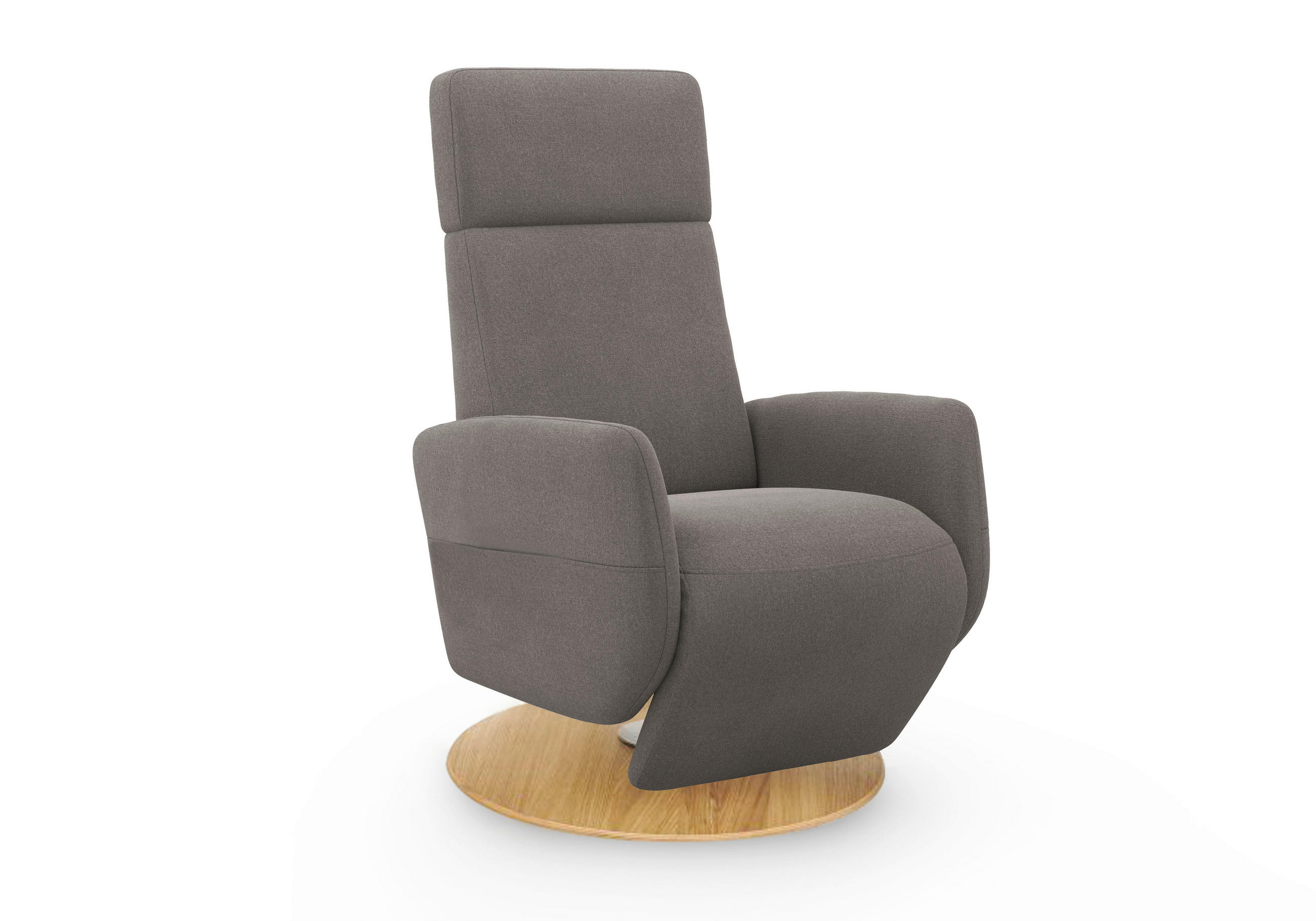 Thumbnail - Sit & More Relaxsessel Rochelle E, Graphit, Textil, Eiche, 71x110x82 cm, Goldenes M, Oeko-Tex® Standard 100, Made in Eur...