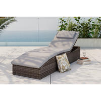 GARTENLIEGE 190/80/60 cm  - Beige, Modern, Kunststoff/Textil (190/80/60cm) - Ambia Garden