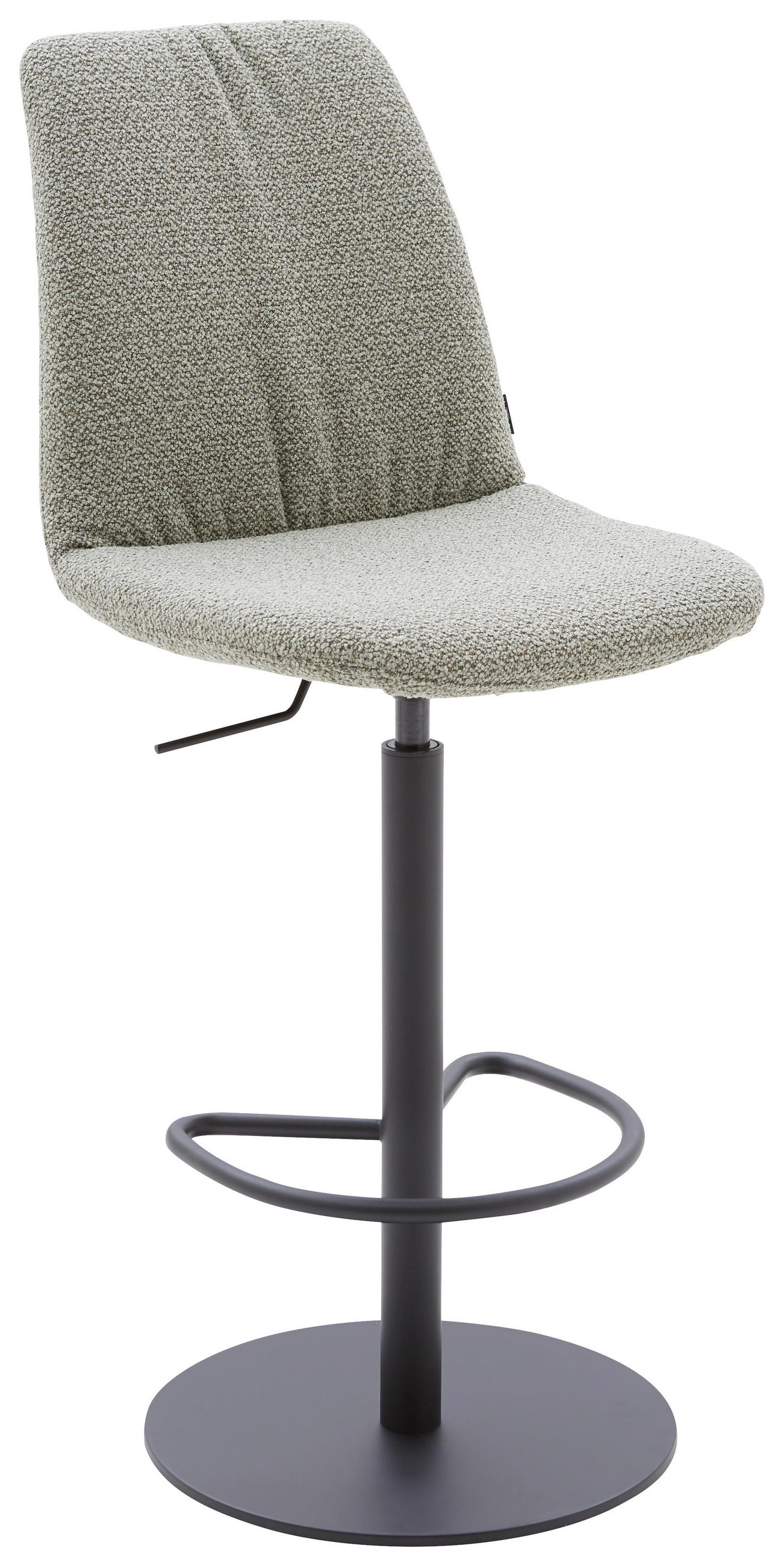 BARHOCKER Flachgewebe Grau, Grün Stahl Sitzfläche 360° drehbar - Schwarz/Grau, Design, Textil/Metall (59/115,5-126/39cm) - Johann Jakob