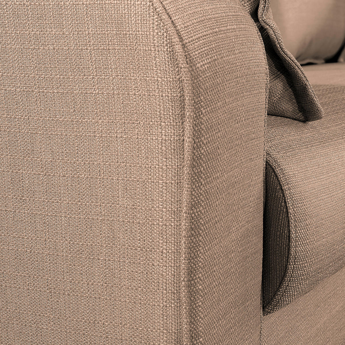 ECKSOFA Beata Cappuccino Mikrofaser  - Wengefarben/Cappuccino, Design, Holz/Textil (230/150cm) - Livetastic