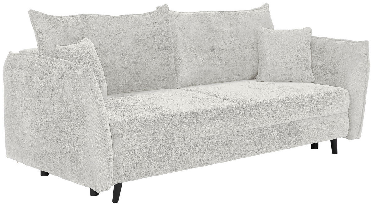 SCHLAFSOFA Chenille Beige  - Beige/Schwarz, KONVENTIONELL, Holz/Textil (238/99/108cm) - Carryhome