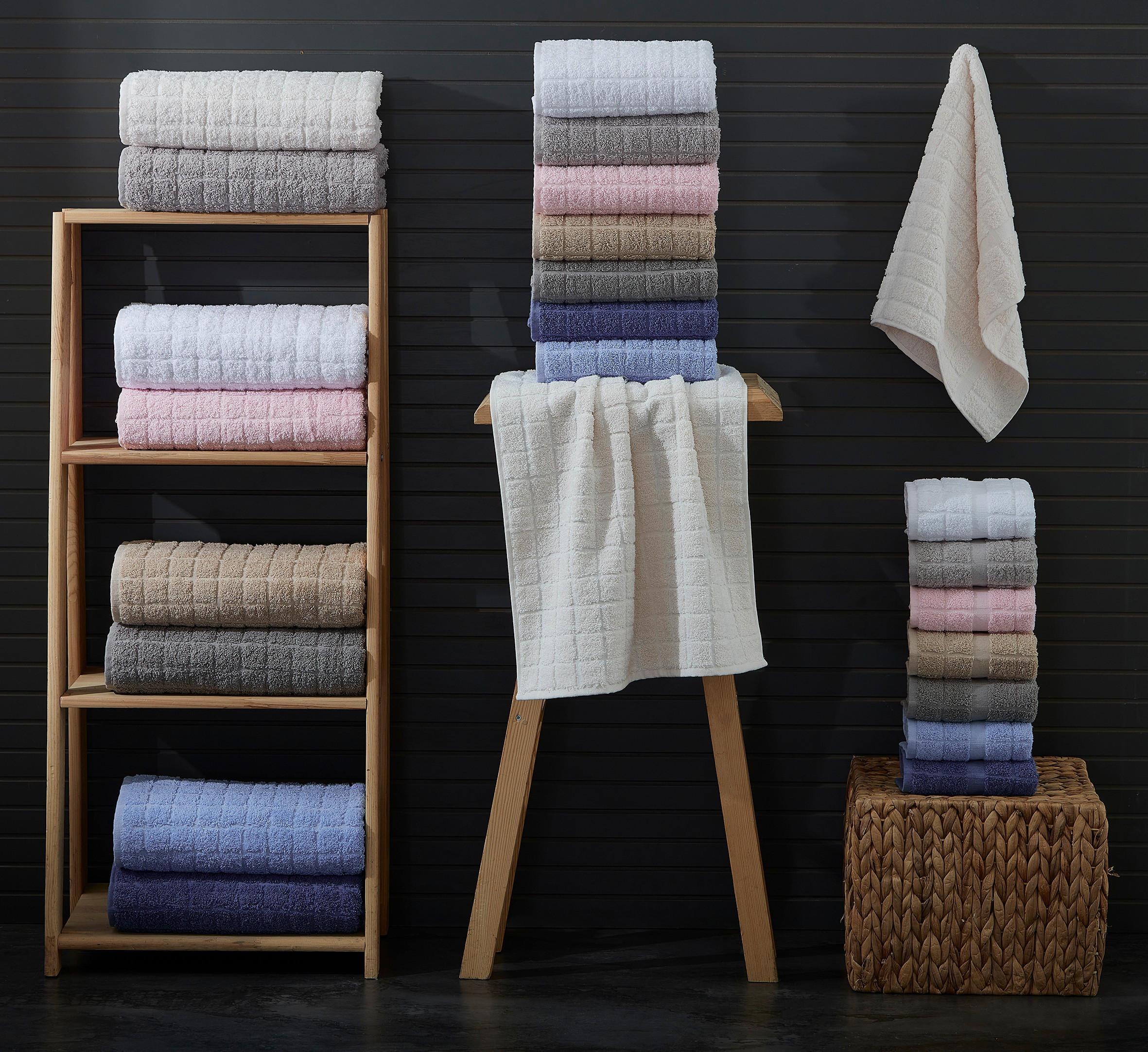 RUČNIK 40/60 cm , krem  SQUARES  - krem, Konvencionalno, tekstil (40/60cm) - Boxxx