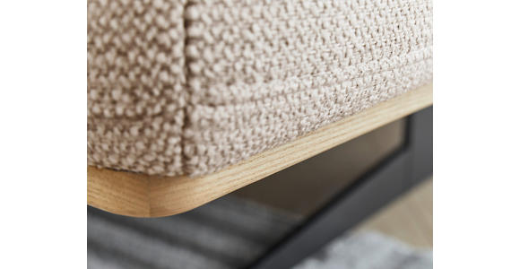 ECKSOFA Sandfarben Struktur - Sandfarben/Eichefarben, Design, Holz/Textil (305/163cm) - Novel