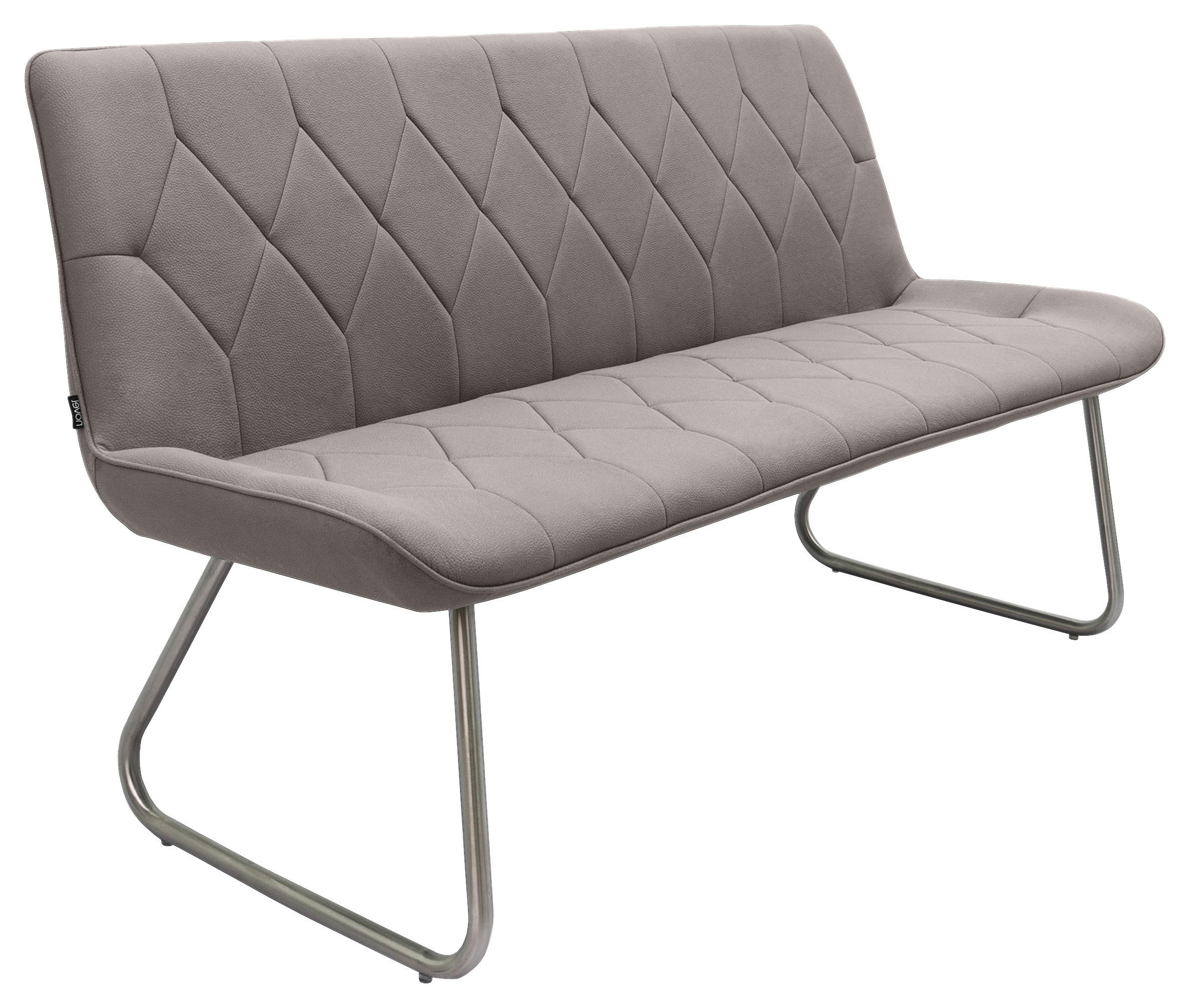 SITZBANK 155/87/65 cm Webstoff Grau, Edelstahlfarben  - Edelstahlfarben/Grau, Design, Textil/Metall (155/87/65cm) - Novel
