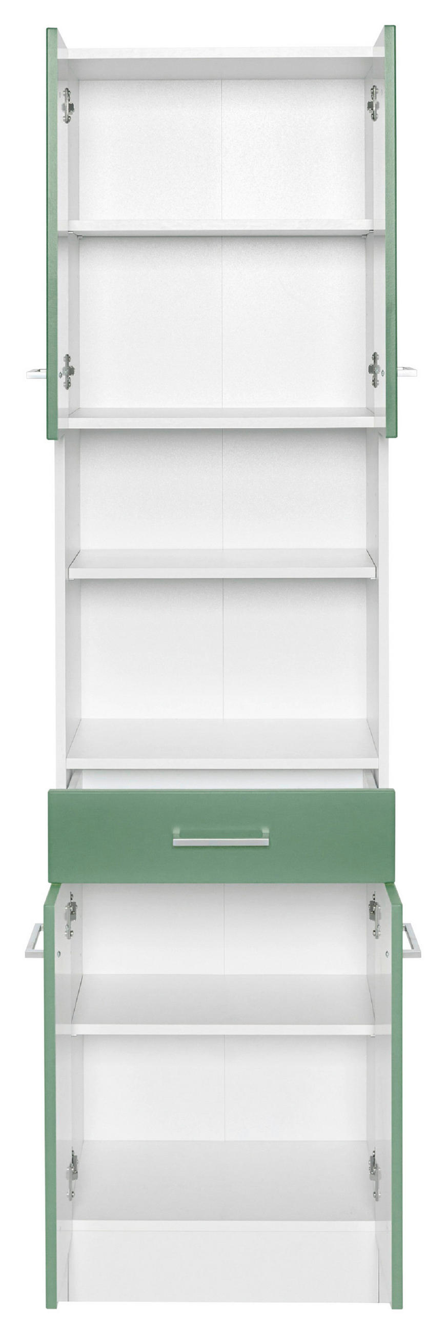 HOCHSCHRANK 50/190/35 cm  - Silberfarben/Weiß, MODERN, Holzwerkstoff/Metall (50/190/35cm) - Held