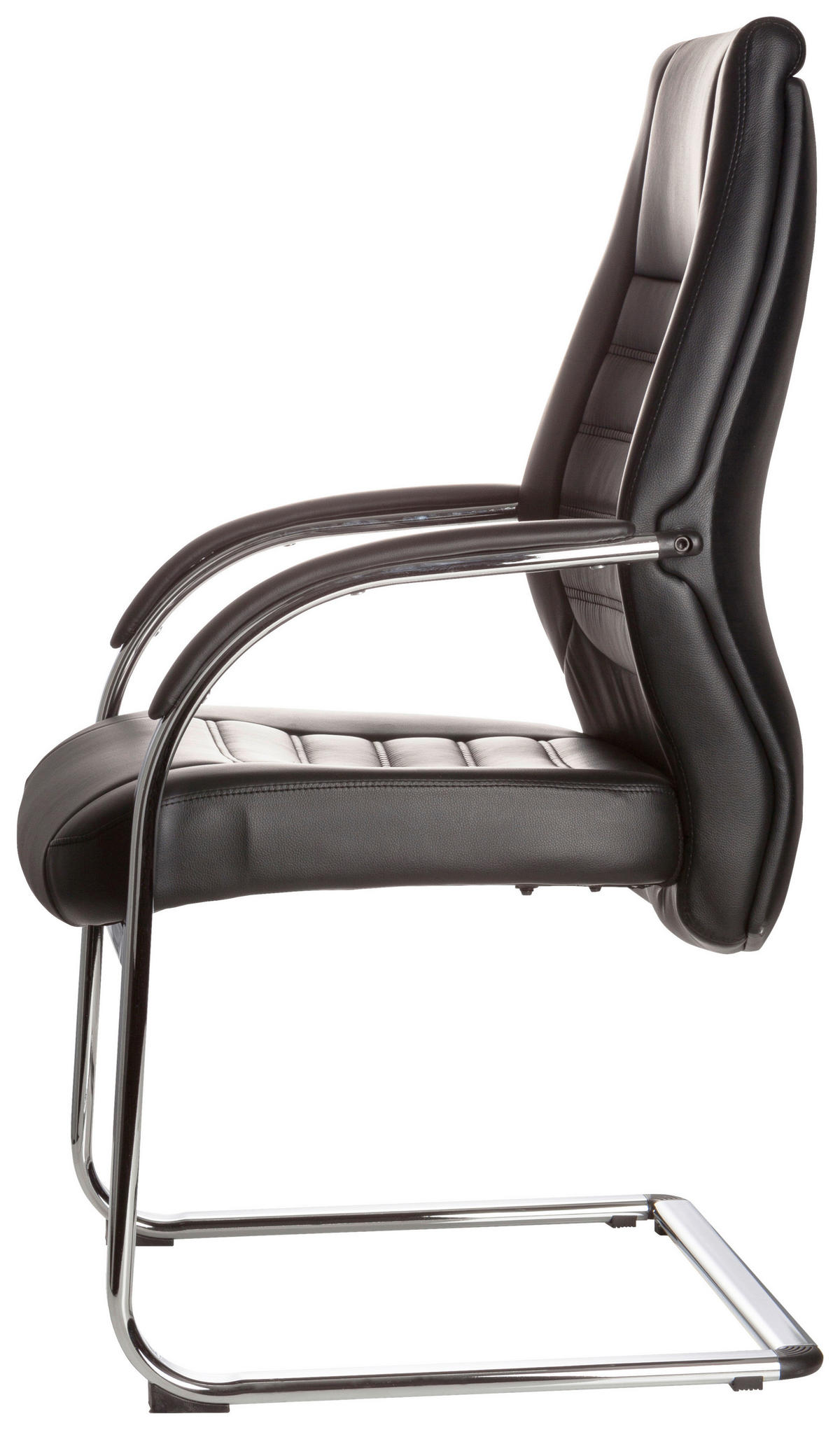 BESÖKSSTOL  i läderimitation svart  - silver/svart, Basics, metall/textil (58/107/59cm) - MID.YOU