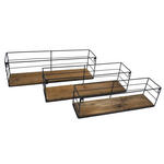 WANDREGALSET 3-teilig Tanne Schwarz  - Schwarz, Basics, Holz/Metall - Ambia Home