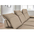 ECKSOFA Rivello in Echtleder Hellbraun Kopfteilverstellung  328/193 cm  - Hellbraun/Schwarz, Design, Leder/Metall (328/193cm) - Dieter Knoll