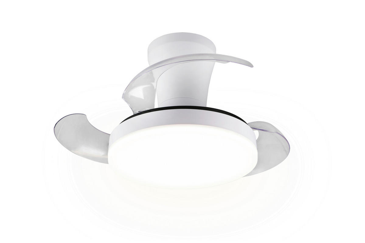DECKENVENTILATOR - Klar/Weiß, Design, Kunststoff/Metall (30/24cm)