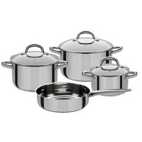 KOCHTOPFSET MONTREAL 4-teilig  - Klar/Edelstahlfarben, Basics, Glas/Metall - GSW