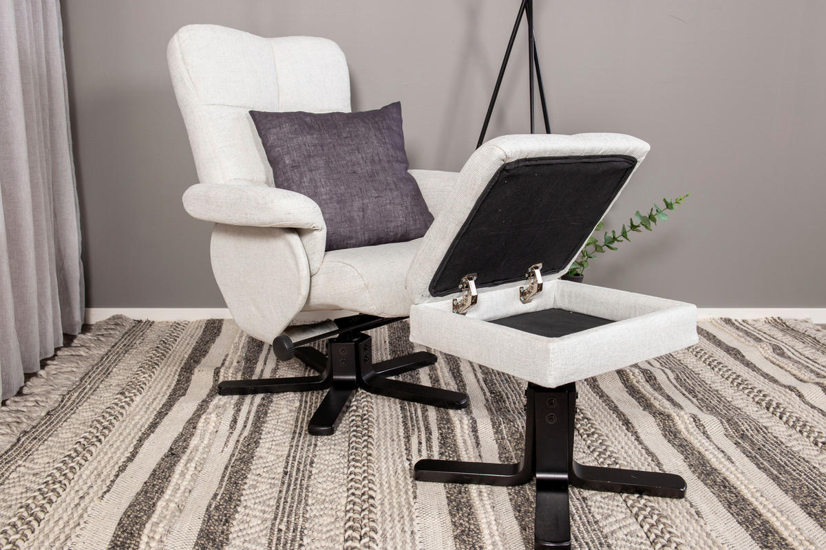 RELAXSESSELSET in Metall, Textil Schwarz, Weiß  - Schwarz/Weiß, Design, Textil/Metall (78/101/90cm) - Livetastic