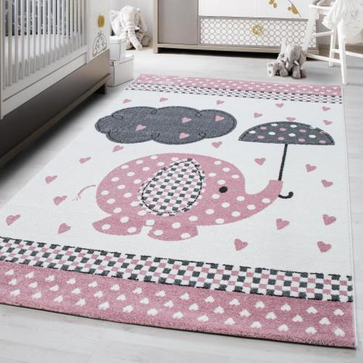 DĚTSKÝ KOBEREC, 120/170 cm, šedá, bílá, pink - šedá/bílá, Trend, textil (120/170cm) - Ben'n'jen