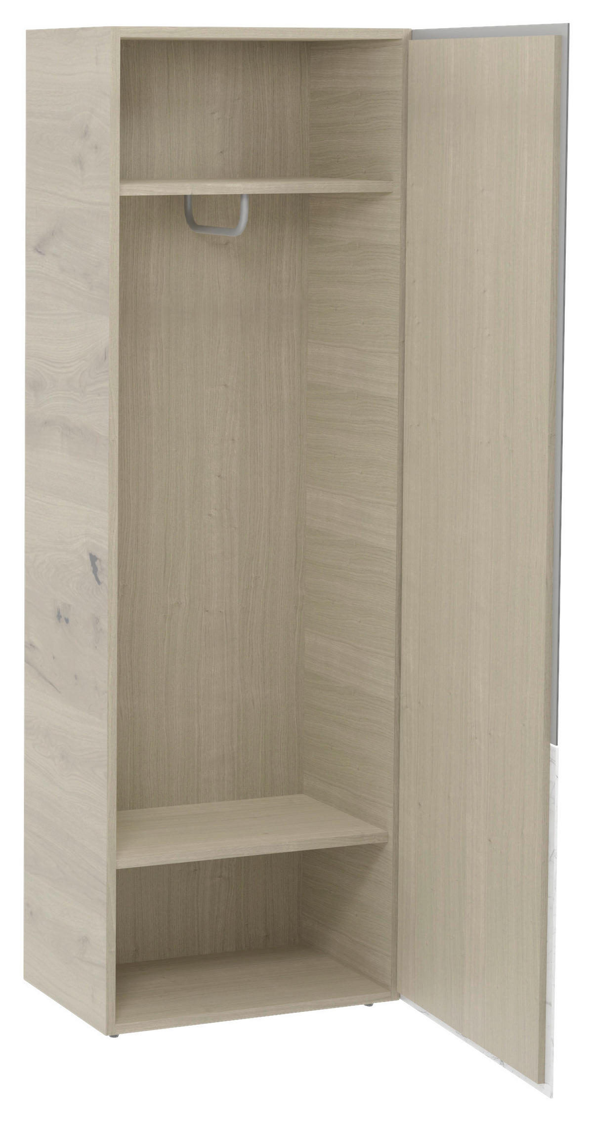GARDEROBENSCHRANK  in 64/194/41,2 cm  - Wildeiche/Weiß, Natur, Glas/Holz (64/194/41,2cm) - Voglauer