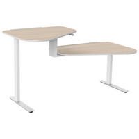 SCHREIBTISCH 200/93/70-129 cm Weiß, Eichefarben elektrisch höhenverstellbar  - Eichefarben/Weiß, Design, Holzwerkstoff/Metall (200/93/70-129cm) - Aeris