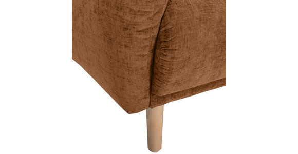 ECKSOFA Rostfarben Flachgewebe  - Rostfarben/Buchefarben, KONVENTIONELL, Holz/Textil (230/144cm) - Carryhome