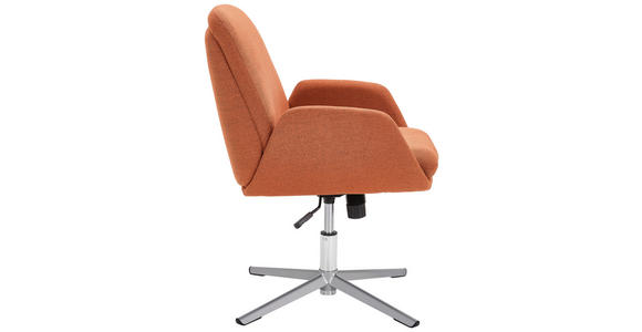 ARMLEHNSTUHL in Eisen Webstoff - Edelstahlfarben/Orange, KONVENTIONELL, Textil/Metall (60/77-84/66cm) - Novel