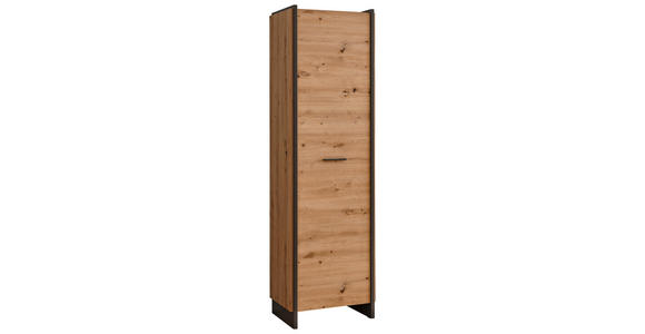 GARDEROBENSCHRANK  in 57,4/198,1/41,3 cm  - Eichefarben/Grau, Trend, Holzwerkstoff/Kunststoff (57,4/198,1/41,3cm) - Hom`in