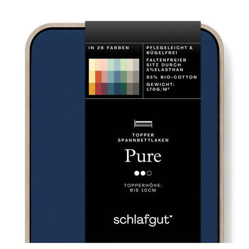 TOPPER-SPANNBETTTUCH PURE Jersey  - Dunkelblau, Basics, Textil (180-200/200-220cm) - Schlafgut