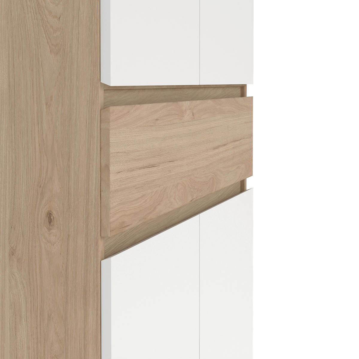 SCHUHSCHRANK Weiß, Eichefarben  - Eichefarben/Weiß, Design, Holzwerkstoff (80,4/191,7/40cm) - Livetastic