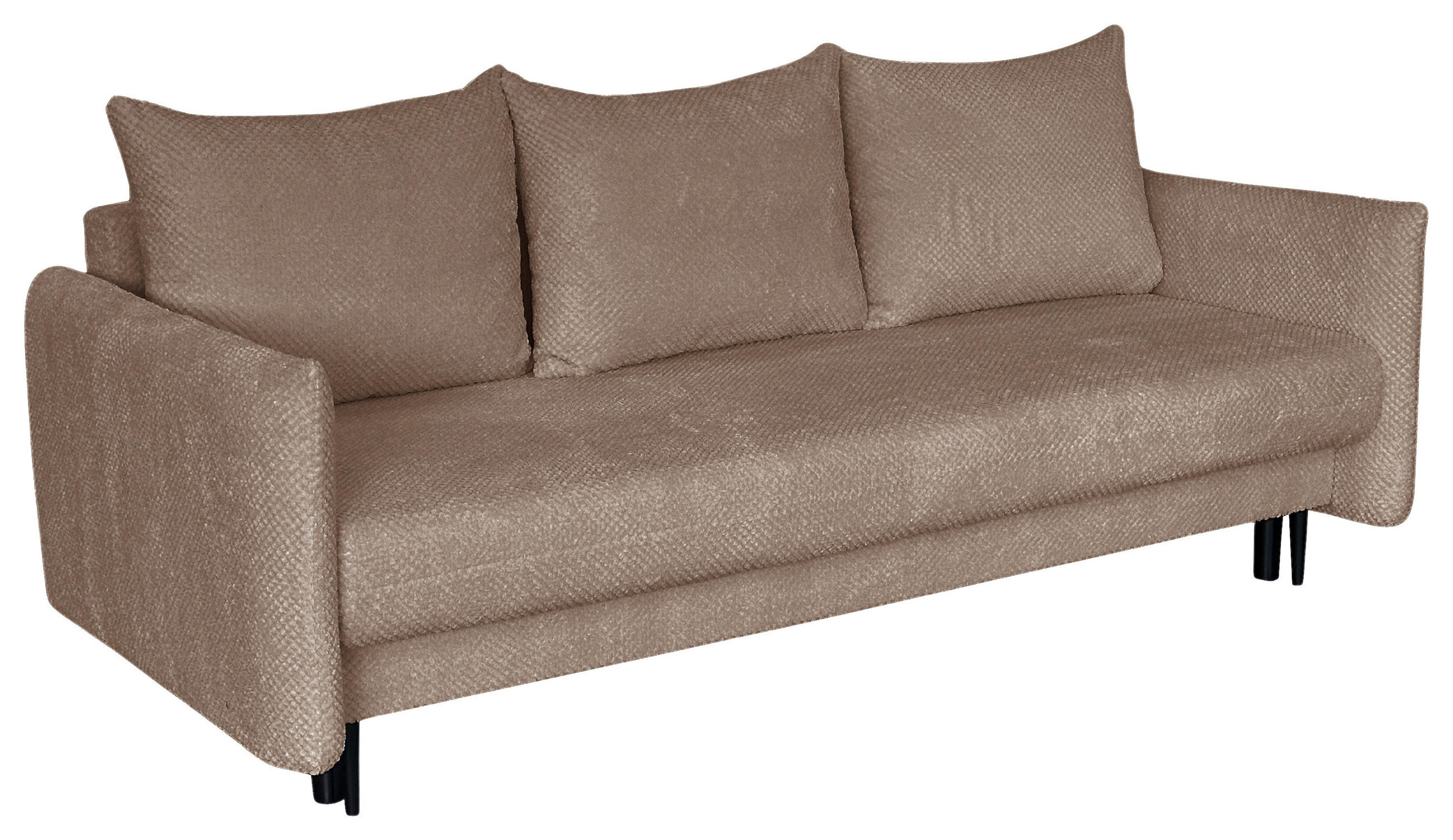 SCHLAFSOFA Webstoff Taupe  - Taupe/Schwarz, Design, Kunststoff/Textil (218/96/102cm) - MID.YOU