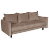 SCHLAFSOFA Webstoff Taupe  - Taupe/Schwarz, Design, Kunststoff/Textil (218/96/102cm) - MID.YOU