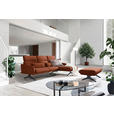 ECKSOFA in Flachgewebe Rostfarben  259/152 cm  - Rostfarben/Schwarz, Design, Textil/Metall (259/152cm) - Dieter Knoll