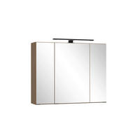 SPIEGELSCHRANK 80/64/20 cm  - Dunkelbraun/Schwarz, Natur, Glas/Holzwerkstoff (80/64/20cm) - Held