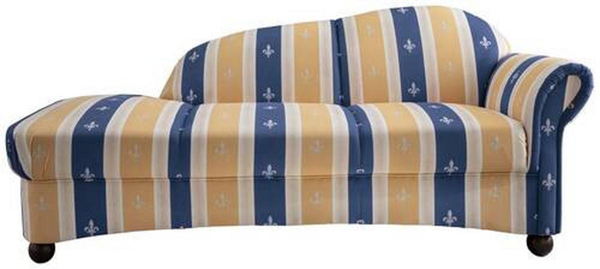 OTTOMANE in Mikrofaser Blau  - Wengefarben/Blau, KONVENTIONELL, Holz/Textil (190/84/86cm) - Livetastic