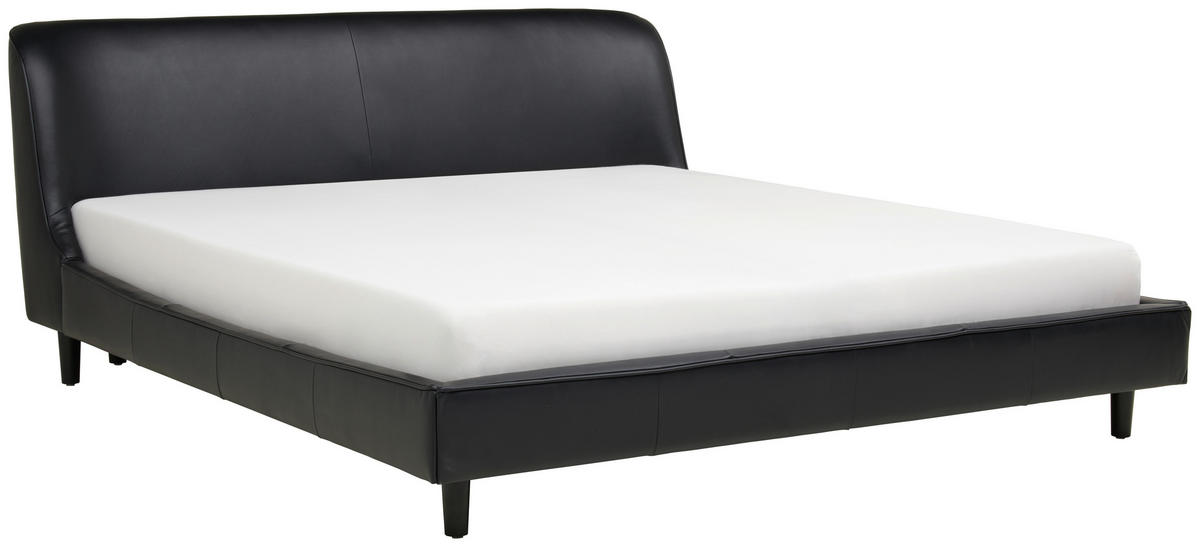 POLSTERBETT 180/200 cm  in Schwarz  - Schwarz, Modern, Leder/Holz (180/200cm) - Livetastic
