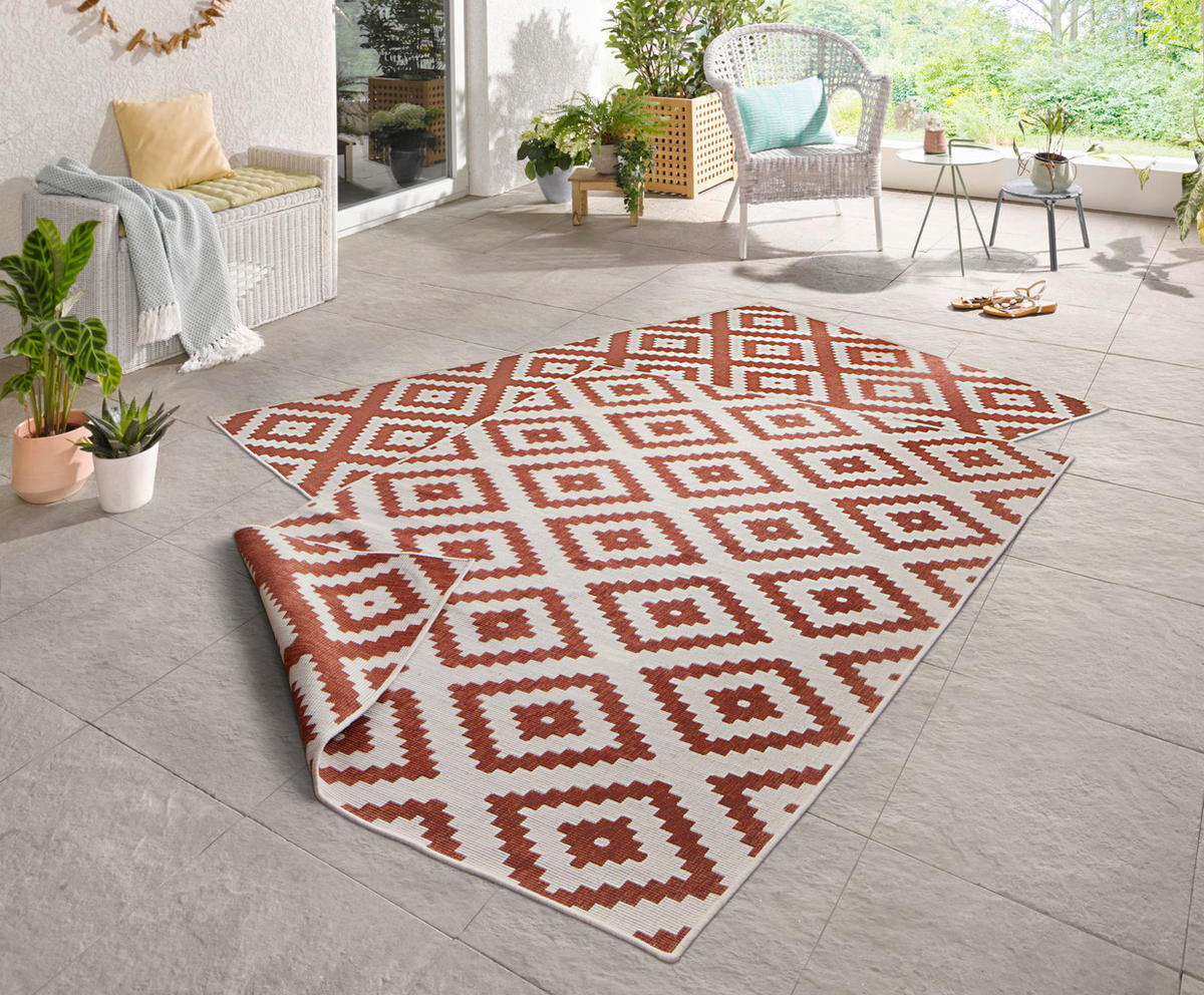 OUTDOORTEPPICH 240/340 cm Twin Creme, Terracotta  - Terracotta/Creme, Basics, Kunststoff (240/340cm)