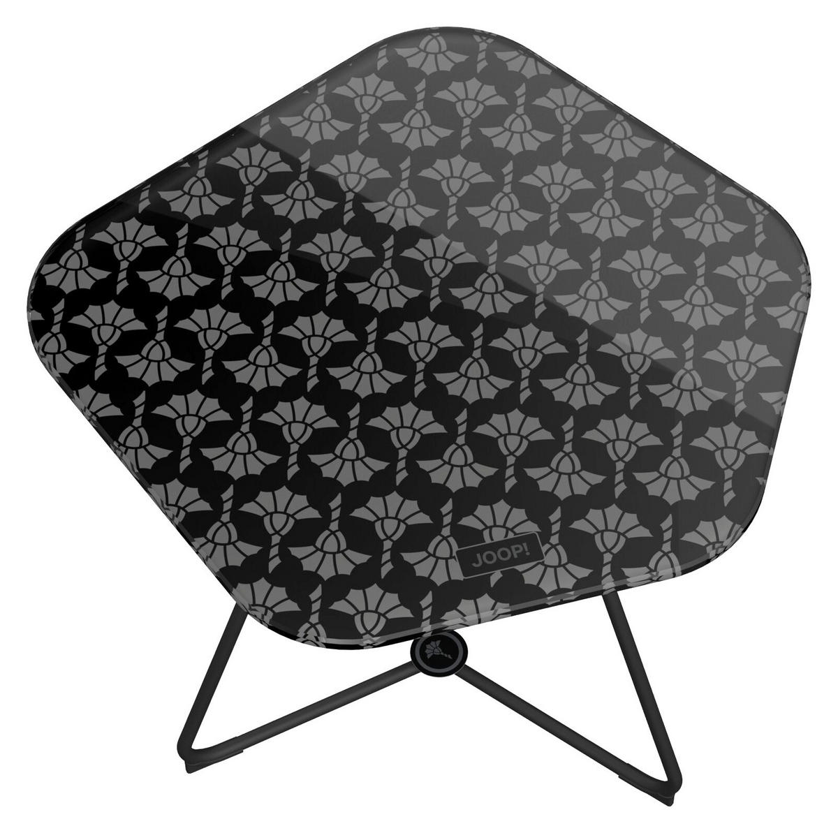 BEISTELLTISCH in Metall, Glas 41/41,2/41,1 cm  - Anthrazit, Design, Glas/Metall (41/41,2/41,1cm) - Joop!