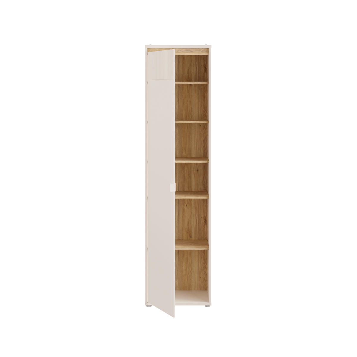 Dulap Cu Uși Rotative, 53,4/211,1/42 cm, culoare lemn stejar, nisipiu - culoare lemn stejar/nisipiu, Basics, metal/material pe bază de lemn (53,4/211,1/42cm) - Xora