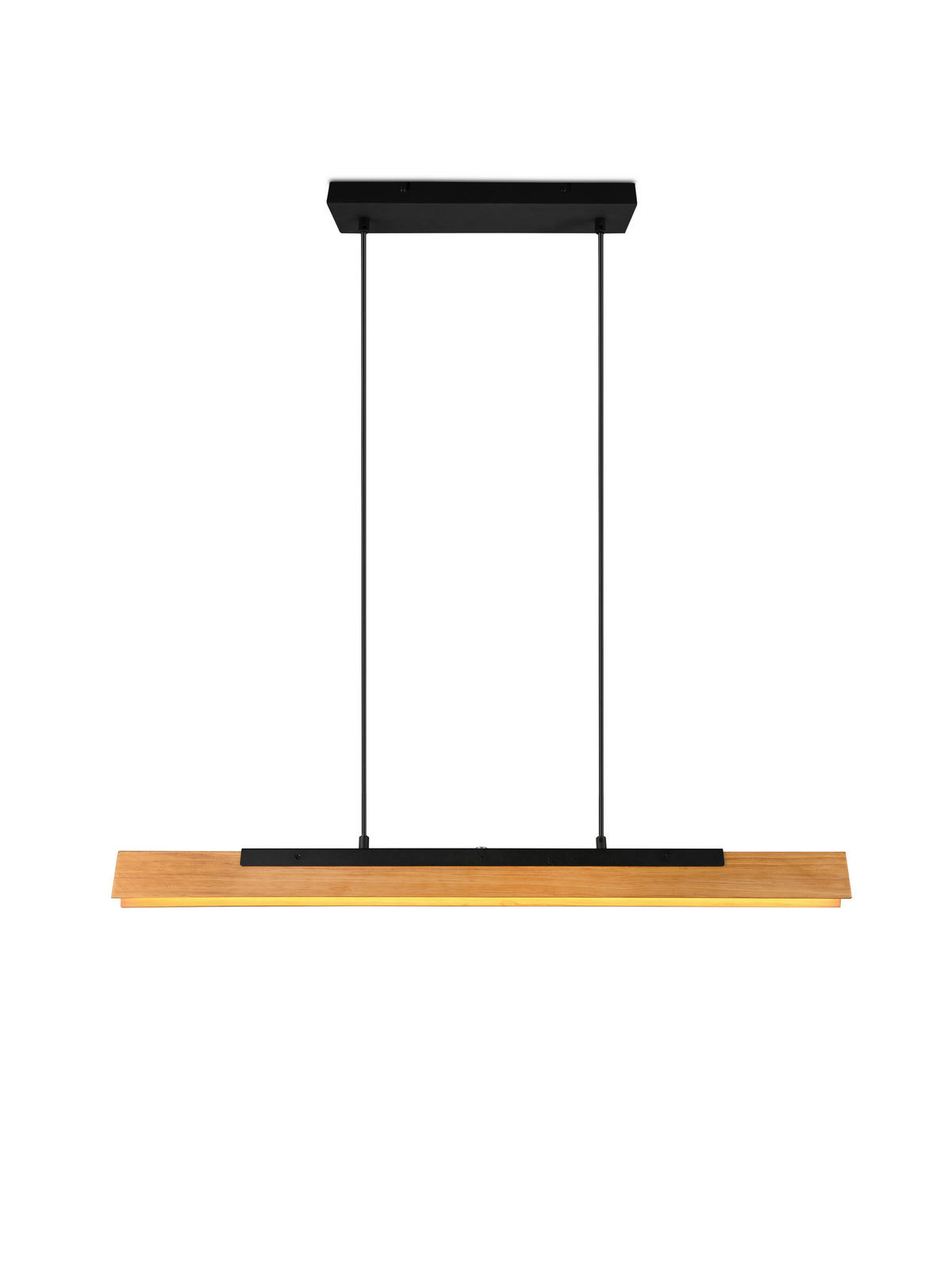 LED-HÄNGELEUCHTE KERALA 90/8,5/150 cm   - Schwarz/Braun, Design, Holz/Metall (90/8,5/150cm) - Trio Leuchten
