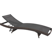 GARTENLIEGE - Schwarz/Braun, Design, Kunststoff/Textil (203/38/69cm) - AMBIA GARDEN