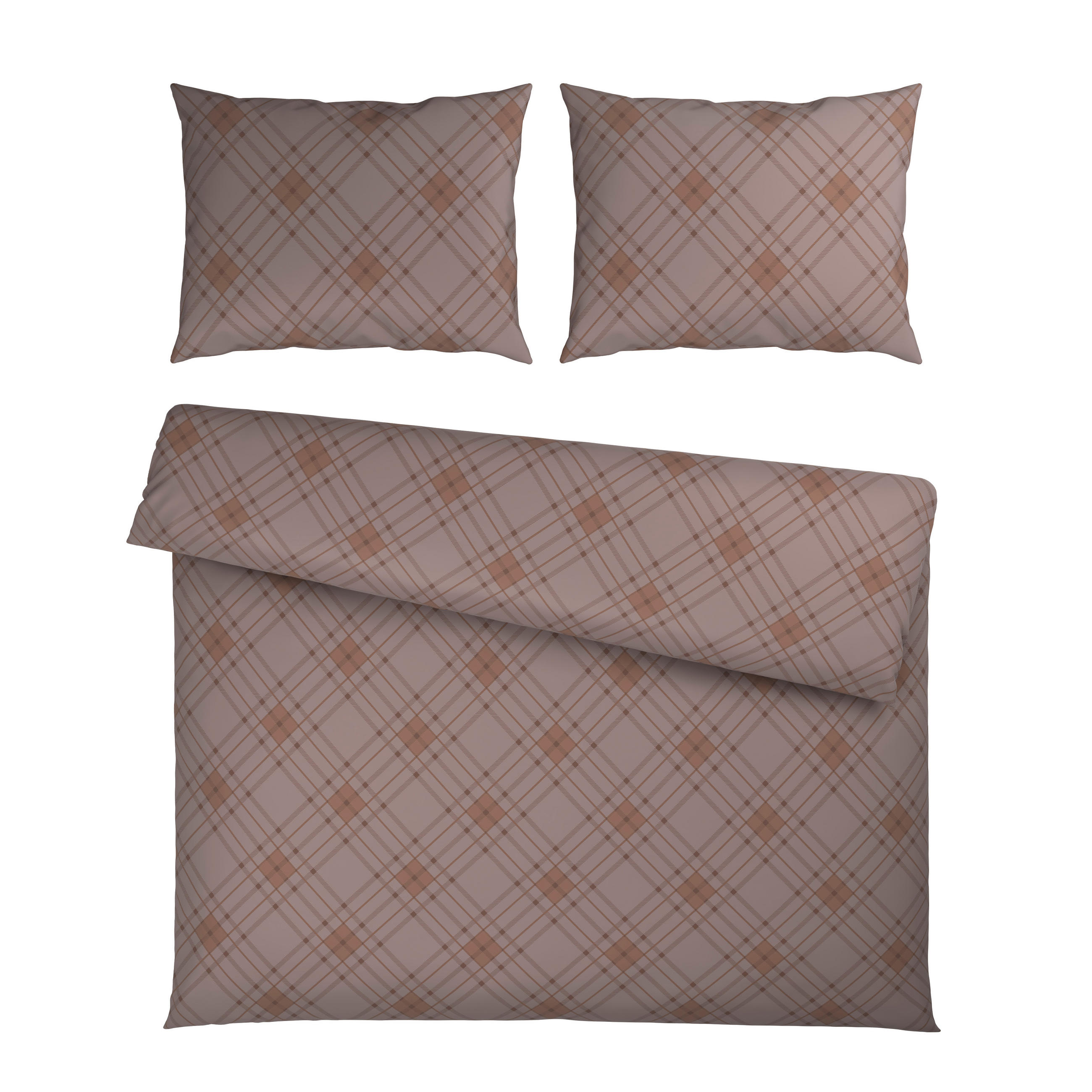 Ambia Home POVLEČENÍ satén šedohnědá 200/200 cm